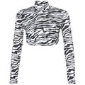 Women’s Zebra Print Backless Crop Top Streetwear, Elegance Couture
