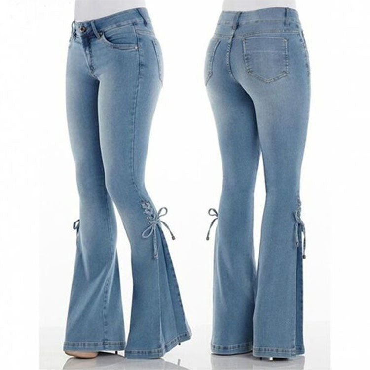 Women’s Mid-Waist Stretch Denim Jeans for Everyday Wear, Elegance Couture