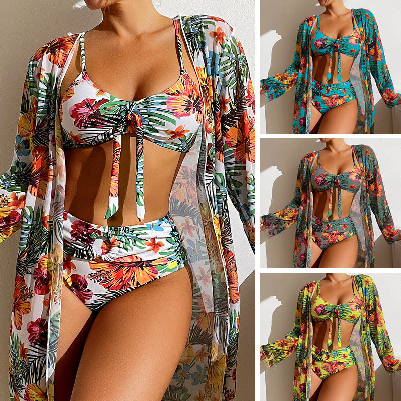 Women’s Plus Size Split Bikini Cover Up Blouse Set, Elegance Couture