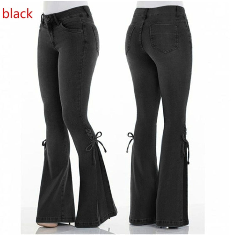 Women’s Mid-Waist Stretch Denim Jeans for Everyday Wear, Elegance Couture
