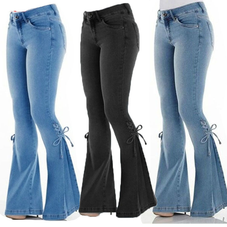 Women’s Mid-Waist Stretch Denim Jeans for Everyday Wear, Elegance Couture