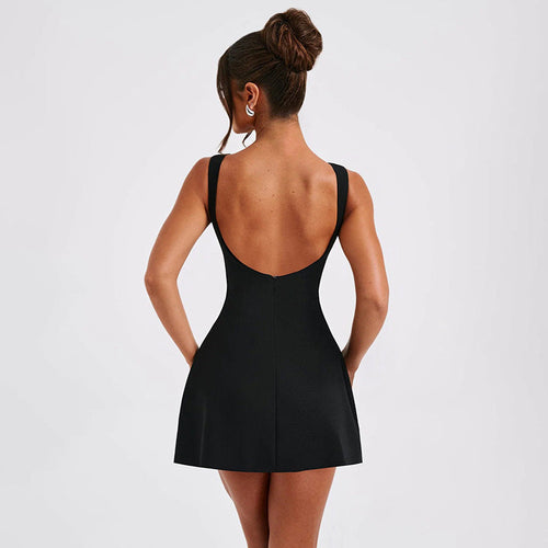 Sexy Slim Fit Backless Sleeveless Summer Mini Dress, Elegance Couture