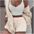 Women’s 3-Piece Plush Home Loungewear Set, Elegance Couture