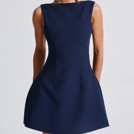 Sexy Slim Fit Backless Sleeveless Summer Mini Dress, Elegance Couture