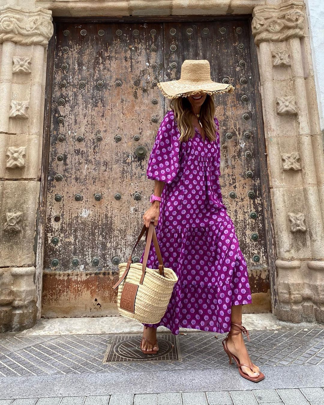 Women’s Bohemian Vintage Printed V-Neck Summer Dress, Elegance Couture