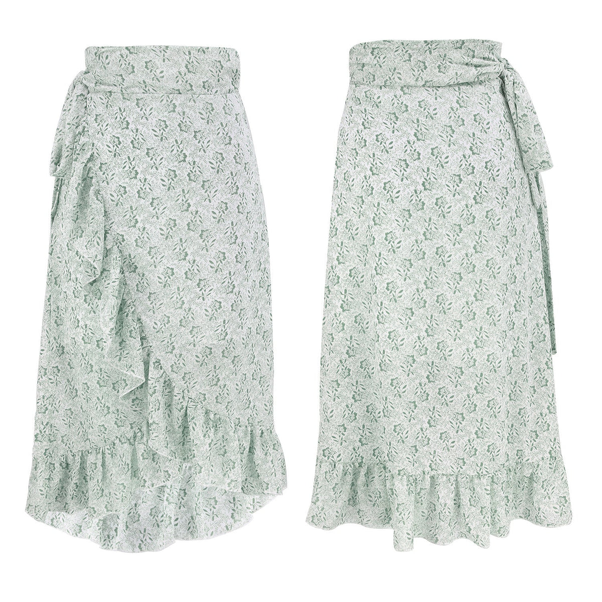 High Waist Floral Wrap Split Skirt Summer Fashion, Elegance Couture