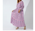 Women’s Bohemian Vintage Printed V-Neck Summer Dress, Elegance Couture