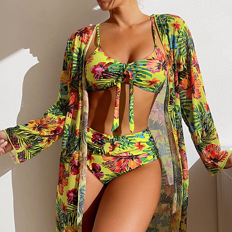 Women’s Plus Size Split Bikini Cover Up Blouse Set, Elegance Couture