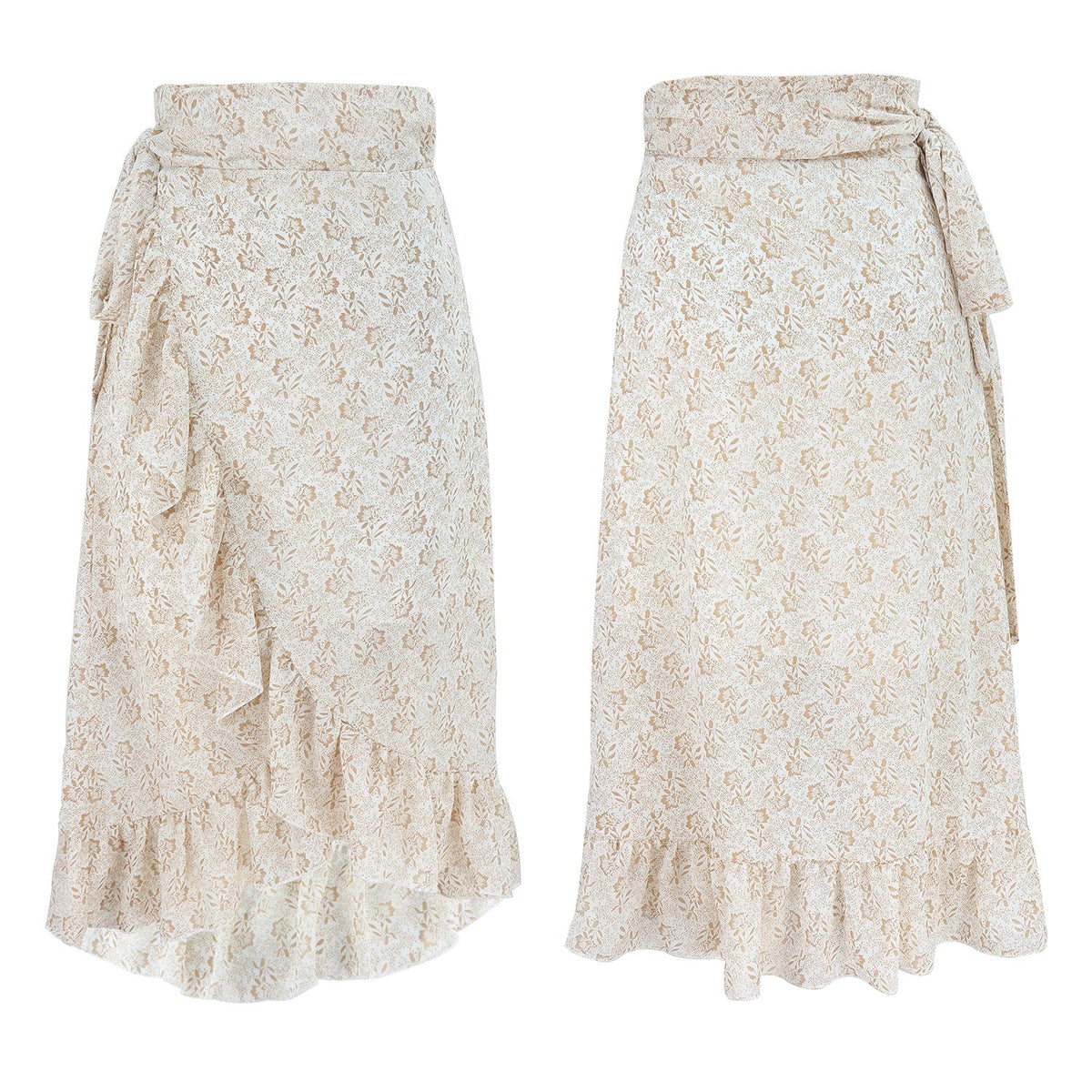 High Waist Floral Wrap Split Skirt Summer Fashion, Elegance Couture